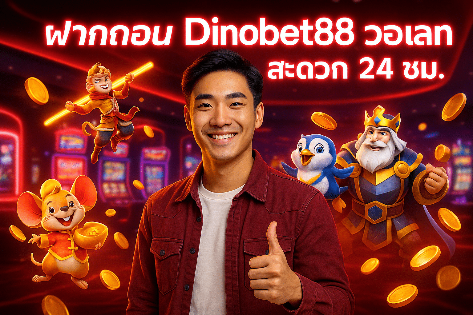 ฝากถอน Dinobet88 วอเลท สะดวก 24 ชม.